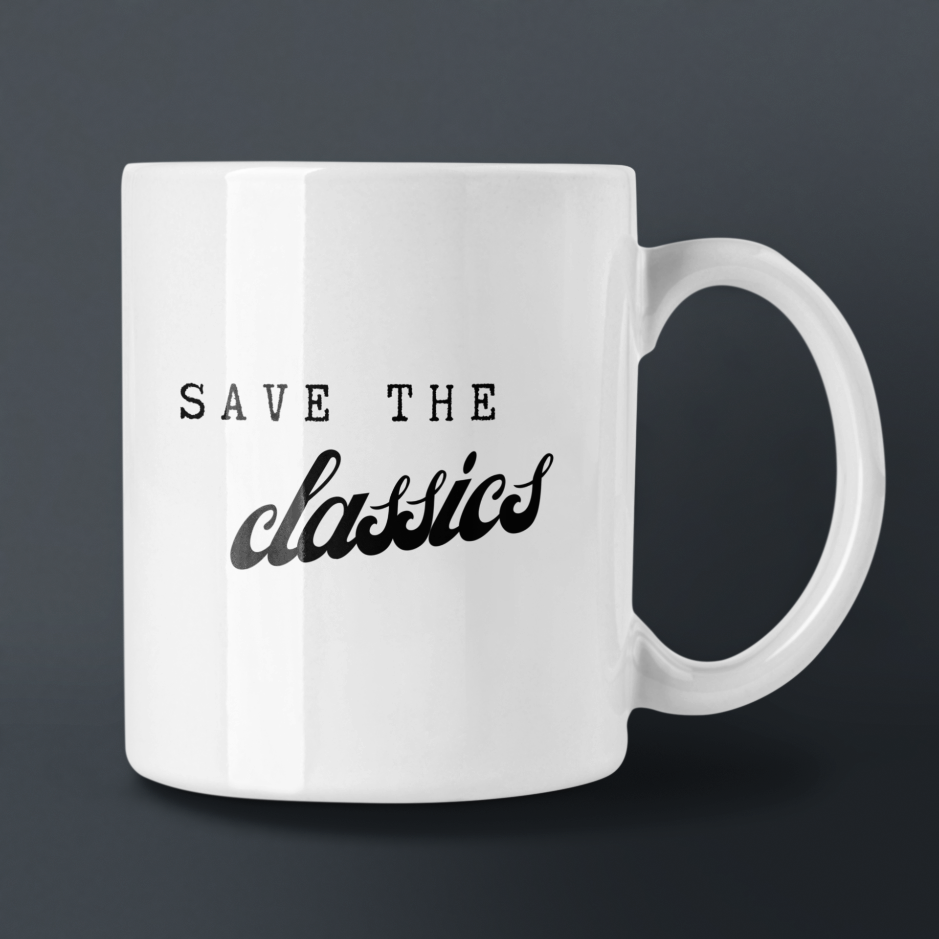 Tasse "Save the Classics" Version 1